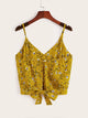Calico Print Knot Back Cami Top