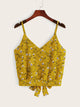 Calico Print Knot Back Cami Top