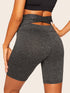 Solid Cross Back Cycling Shorts