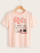 Perfume And Floral Print Tee