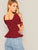Button Through Shirred Heart Print Peplum Top