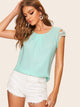 Contrast Lace Sleeve Blouse