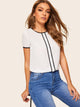 Contrast Binding Keyhole Back Top