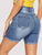 Distressed Rolled Hem Denim Cycling Shorts