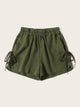 Lace-up Elastic Waist Shorts