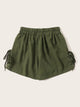 Lace-up Elastic Waist Shorts