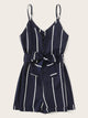 Striped Belted Playsuit