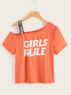 Letter Print Taped Tee
