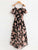 Self Tie Floral Print Tulip Hem Chiffon Dress