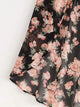 Self Tie Floral Print Tulip Hem Chiffon Dress