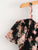 Self Tie Floral Print Tulip Hem Chiffon Dress