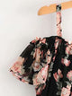 Self Tie Floral Print Tulip Hem Chiffon Dress