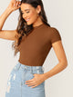 Mock Neck Rib Knit Top