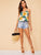 Double V-neck Tropical Print Cami Top