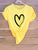 Neon Green Heart Print Tee