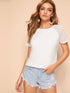 Lace Raglan Sleeve Tunic Tee