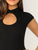 Open Front Mock-neck Bodysuit