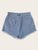 Ripped Detail Raw Hem Denim Shorts