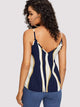 Double V Neck Color-block Cami Top