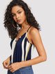 Double V Neck Color-block Cami Top