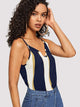 Double V Neck Color-block Cami Top