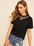 Dobby Mesh Insert Solid Tee