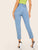 Ripped Detail Side Striped Tape Crop Jeans