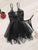 Contrast Lace Asymmetrical Sheer Slips With Thong
