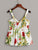 Floral Print Tie Front Shirred Back Cami Top