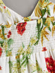 Floral Print Tie Front Shirred Back Cami Top