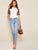 Embroidery Mesh Sleeve Top