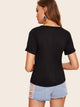 V-neck Button Front Tee