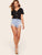 V-neck Button Front Tee