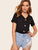 V-neck Button Front Tee