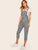 Gingham Pocket Side Pinafore Jumpsuits