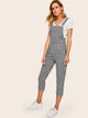 Gingham Pocket Side Pinafore Jumpsuits
