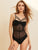 Sheer Mesh Cutout Bodysuit Without Lingerie Set