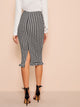 Ruffle Hem Bodycon Houndstooth Skirt