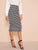 Ruffle Hem Bodycon Houndstooth Skirt