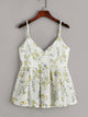 Floral Print Pleated Cami Top
