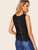 Solid Split Back Lace Insert Tank Top