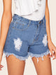 Raw Hem Denim Shorts