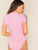 Mock-neck Checked Print Sleeve Fitted Bodysuit