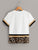 Color Block Leopard Print Tee