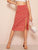 Ditsy Floral Print Slit Hem Button Front Skirt