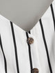 Striped Button Front Knot Hem Cami Top
