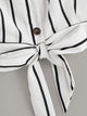 Striped Button Front Knot Hem Cami Top