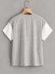 Letter Print Cut-and-sew Tee