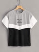 Letter Print Cut-and-sew Tee