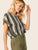 Keyhole Back Colorblock Striped Top